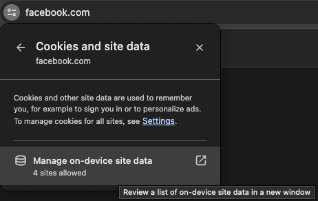 clear site data step2