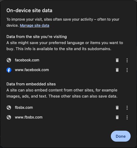 clear site data step3