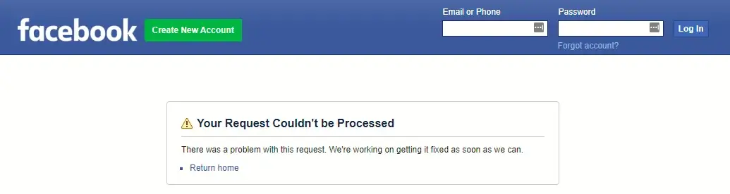 facebook cannot login